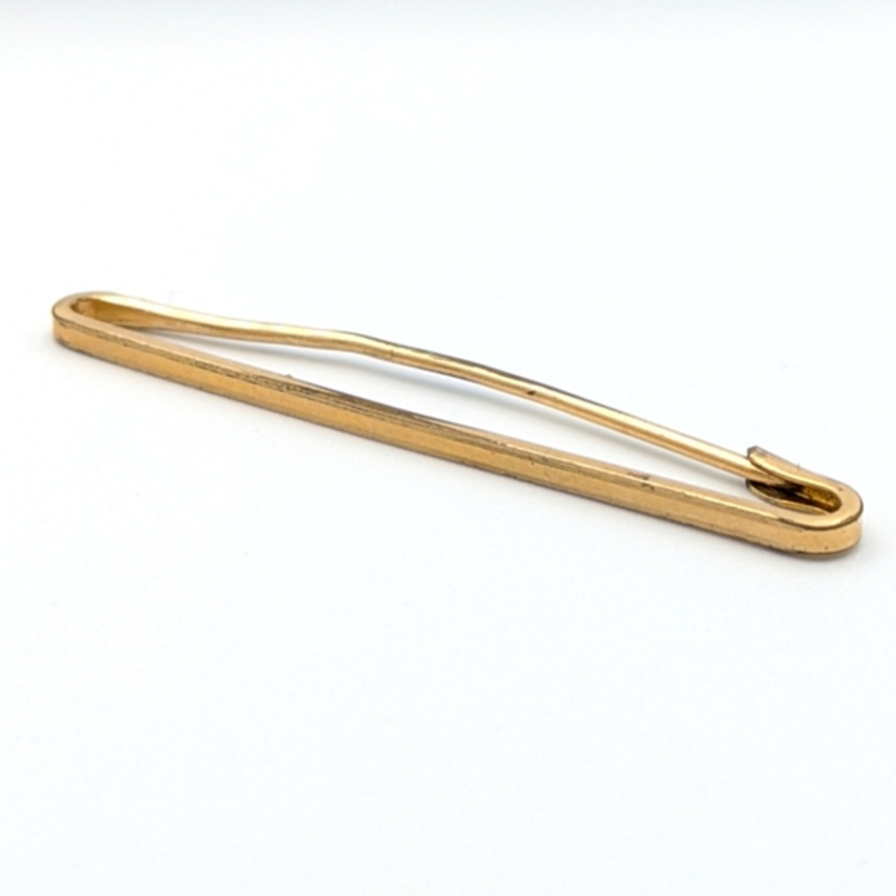 Antique gold tone sturdy brooch safety pin